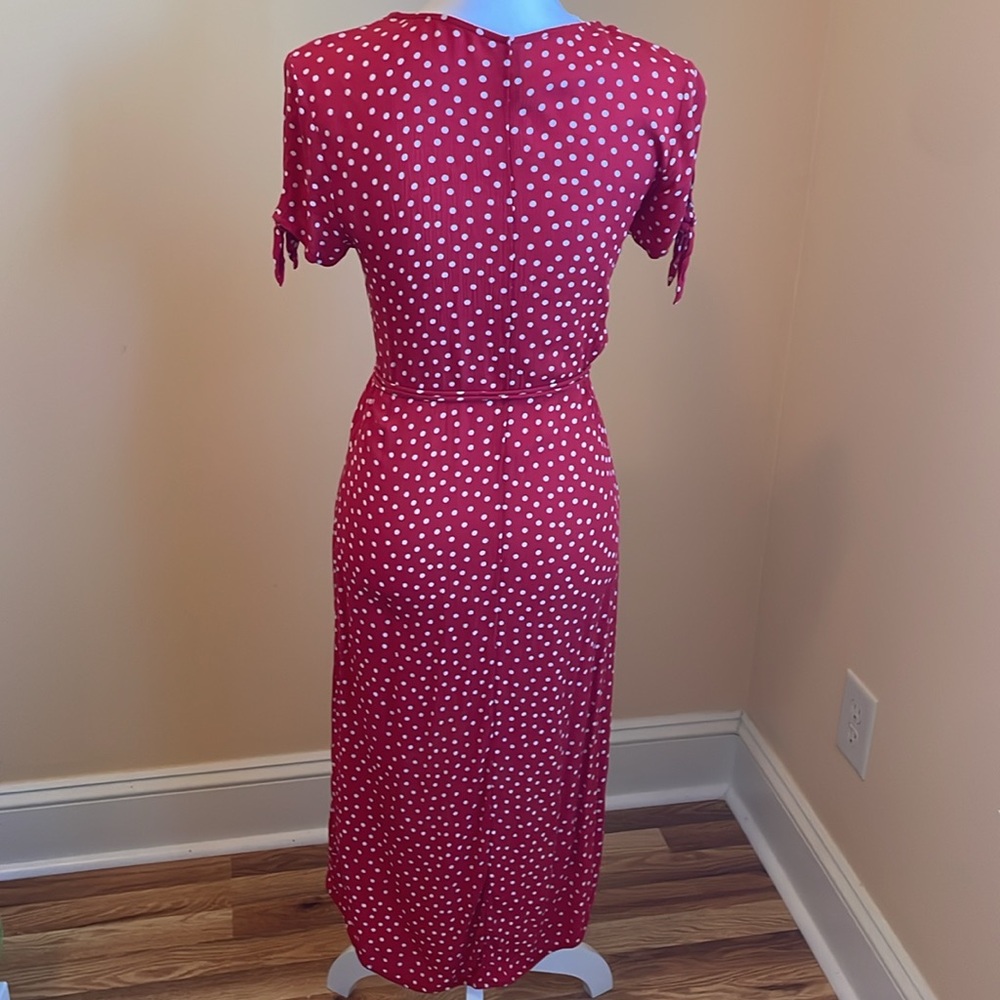 H&M Red polka dot Wrap dress EUC Small 4-6 LAST CHANCE - Picture 10 of 14